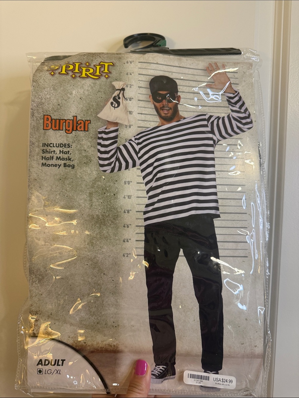 Spirit Men's Burglar Costume size L/XL